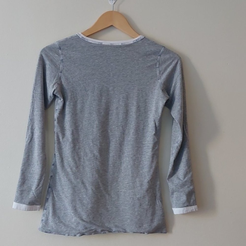 Lululemon Reversible Cabin Long Sleeve White Grey